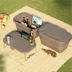 Camping-Wassertragekorb, Picknickkorb, Outdoor-Faltbox, kann als Tisch verwendet werden