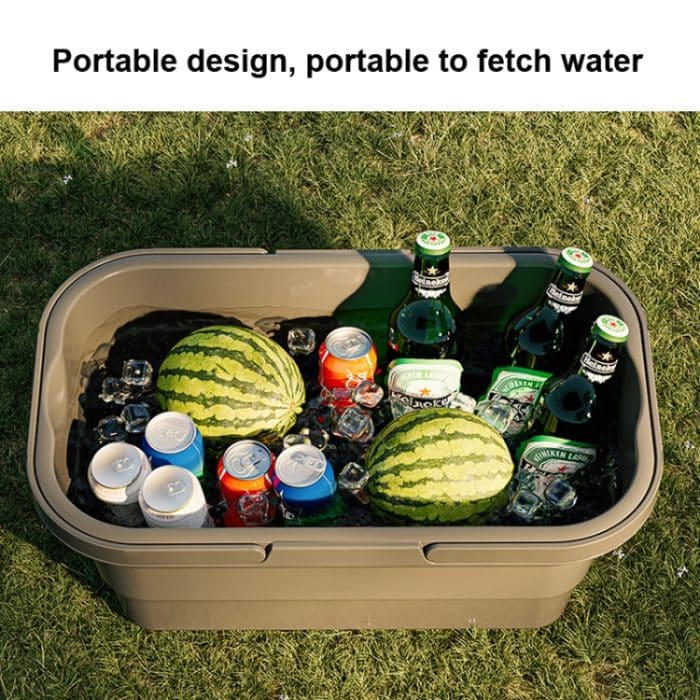 Camping-Wassertragekorb, Picknickkorb, Outdoor-Faltbox, kann als Tisch verwendet werden – Bild 5