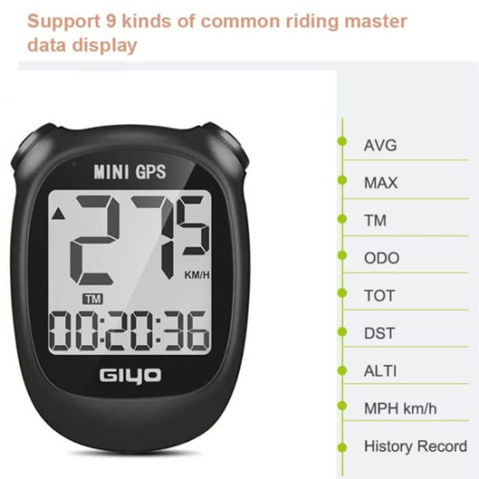 GIYO M3 LCD-Display Fahrrad GPS Fahrradcomputer Drahtloses Rennrad Stoppuhr Geschwindigkeitsmesser, GIYO M3(Black), GIYO M3(White) – Bild 5