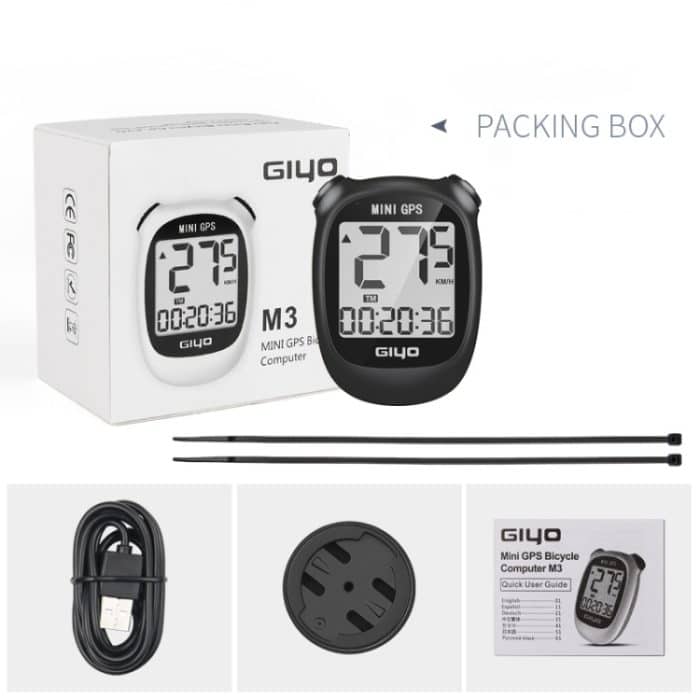 GIYO M3 LCD-Display Fahrrad GPS Fahrradcomputer Drahtloses Rennrad Stoppuhr Geschwindigkeitsmesser, GIYO M3(Black), GIYO M3(White) – Bild 7
