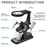 Desktop-Multifunktions-Chip-Schweiß-Reparatur-Inspektionslupe mit LED-Licht, 3-45X Black, 3-45X White – Bild 5