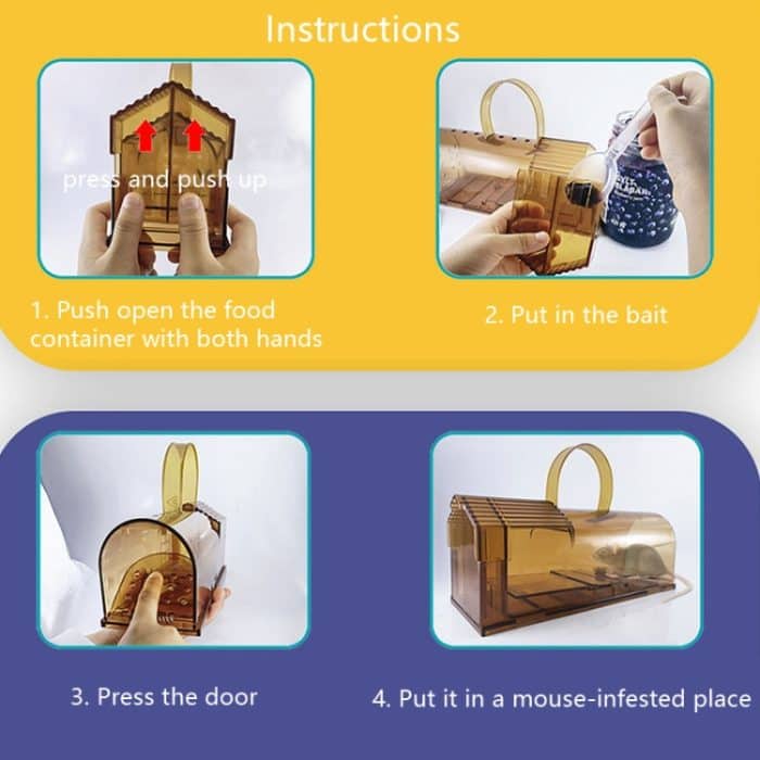 Große Mausefalle aus Kunststoff, Mausekäfig, Pedalfalle, Large Plastic Mousetrap Brown, Large Plastic Mousetrap Green, Large Plastic Mousetrap Grey – Bild 7