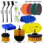 26 Teile/satz Auto Schönheit Auto Waschen Detail Pinsel Elektrische Bohrmaschine Pinsel Outlet Pinsel, 26 PCS / Set Yellow, 26 PCS / Set Red – Bild 2