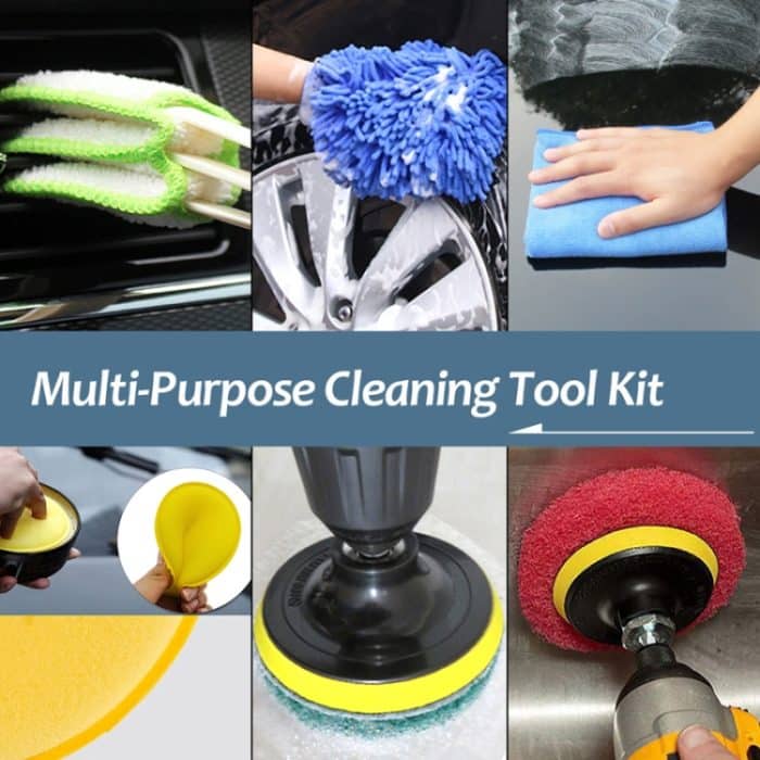 26 Teile/satz Auto Schönheit Auto Waschen Detail Pinsel Elektrische Bohrmaschine Pinsel Outlet Pinsel, 26 PCS / Set Yellow, 26 PCS / Set Red – Bild 7