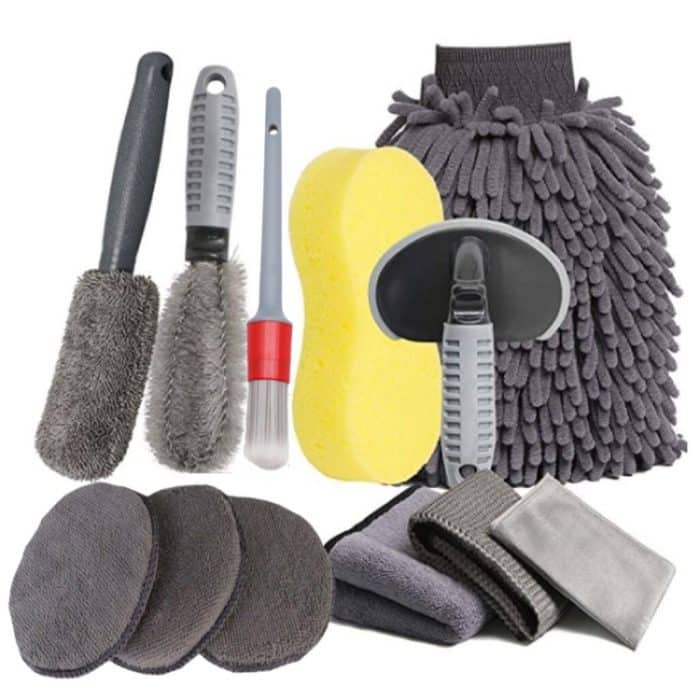 TBD0602223401A.jpg Autowaschwerkzeugbürste, Autoreifenbürste, doppelsträngige Radbürste, 12 PCS / Set Gray – Bild 1