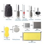 Autowaschwerkzeugbürste, Autoreifenbürste, doppelsträngige Radbürste, 12 PCS / Set Gray – Bild 2