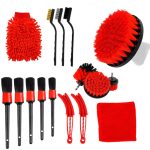 16 Teile/satz Autowaschwerkzeug Bürste Bohrer Reinigungsbürste Reifen Reinigung Bodenbürste, 16 PCS / Set Red, 16 PCS / Set Blue – Bild 7