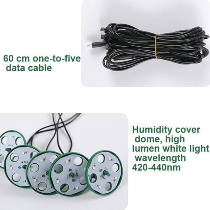 5 Set Pflanzensamen-Startertabletts-Set, Setzlingstablett-Starter mit Wachstumslicht, Black, Green – Bild 4