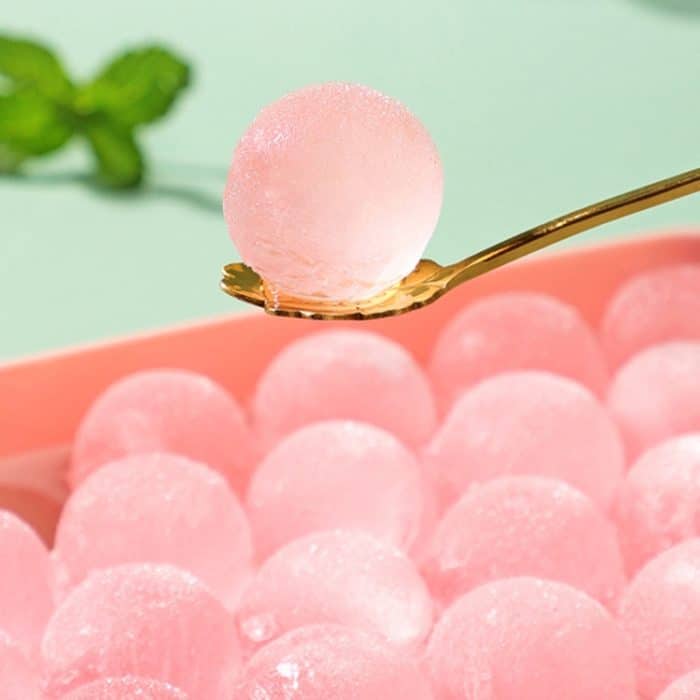 5 Stück 33 Gitter runde Eishockeyform mit Deckel, Eisbox, kleine Marmor-Eisschale, Large  Blue, Large Pink, Small Blue, Small Pink – Bild 5