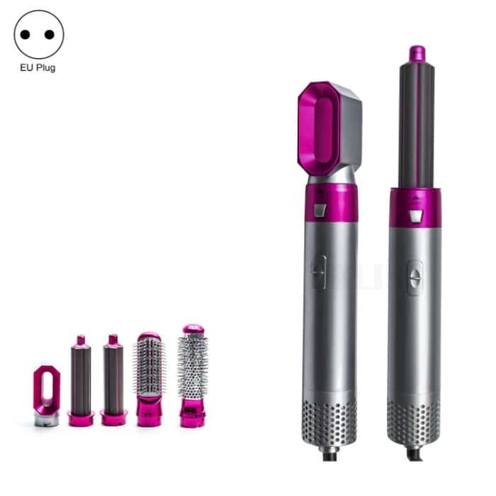 5-in-1-Heißluftkamm-Haartrockner mit automatischer Glättung und doppeltem Verwendungszweck, Silver+Rose Red(EU Plug), Silver+Rose Red(US Plug), Silver+Rose Red(UK Plug), Silver+Rose Red(AU Plug), Black(EU Plug), Black(US Plug), Black(UK Plug)... – Bild 1