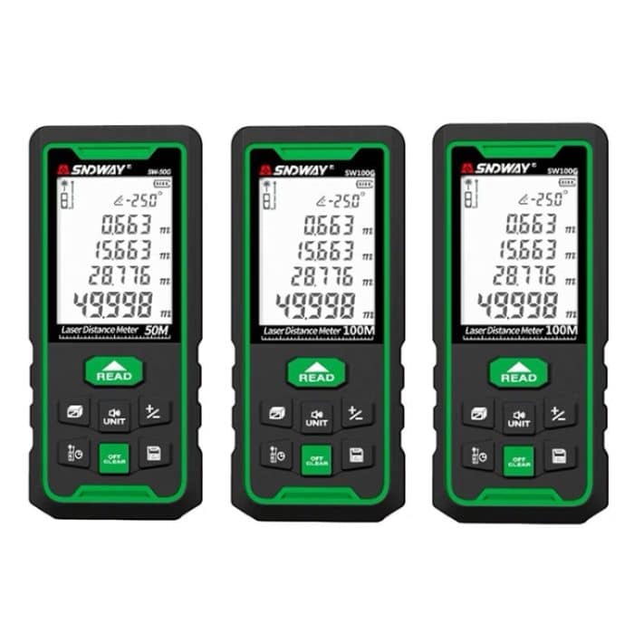 SNDWAY Hochpräziser grüner Laser-Entfernungsmesser für den Innen- und Außenbereich, Entfernung:, 50m, 70m, 100m – Bild 2