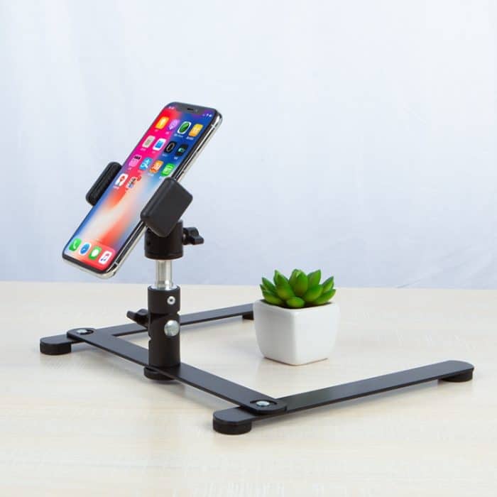 360 Grad verstellbarer Metall-Desktop-Telefonhalter mit Überkopfbasis, Stil:, Only Base, Base+PTZ, Base+PTZ+Phone Clip, Base+PTZ+Rotatable Phone Clip – Bild 6