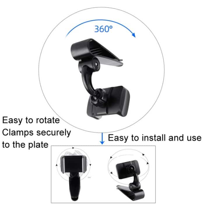 2 Stück Auto-Sonnenblendenhalterung, Auto-Handy-Schnallenhalter, Black – Bild 4