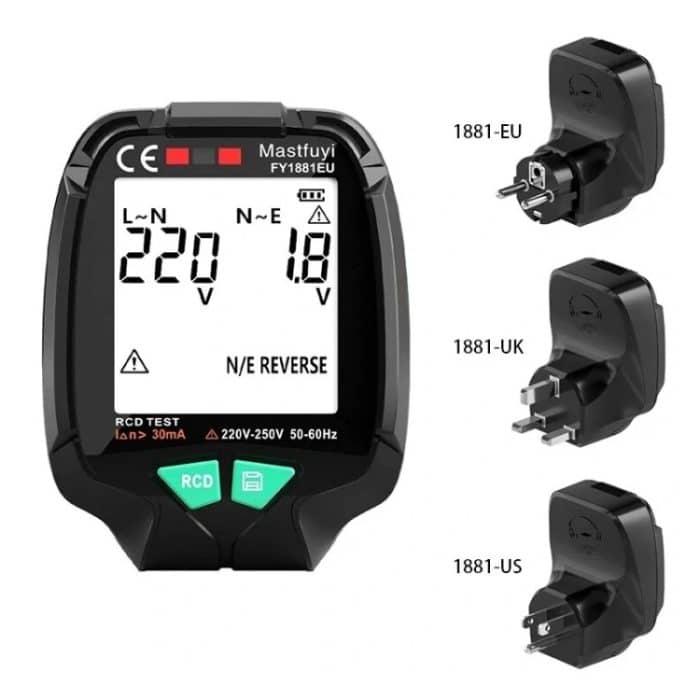 FUYI FY1881 Hochpräziser Strompolaritäts-Phasen-Steckdosentester, FY1881 EU Plug, FY1881 UK Plug, FY1881 US Plug – Bild 2