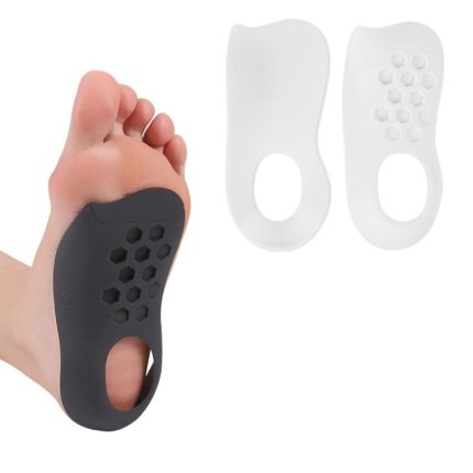 2 Paar orthopädische Einlegesohlen mit Plattfuß-Bogenkorrektur, XO-Bein, Größe:, M (White), L (White), M (Black), L (Black)