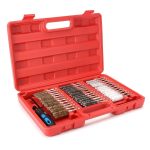 Edelstahl-Drahtrohrbürste, Nylon-Kupferdraht, Sechskantstab-Werkzeug-Reinigungsbürste, 38 PCS / Set Blue, 38 PCS / Set Red