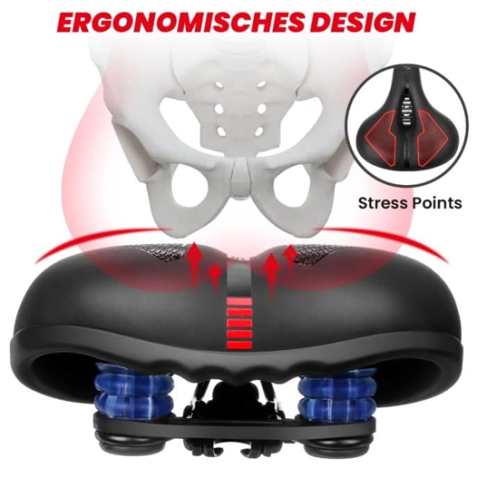 SGODDE Mountainbike-Stoßdämpfender, verdickter, weicher Sattel – Bild 6