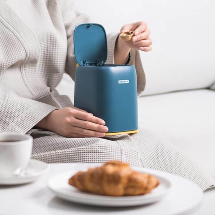 Desktop-Mülleimer, Büro, Kleid, Make-up, Tisch, Wohnzimmer, Zuhause, Mini-Aufbewahrungsbox, Deep Blue, Light Blue, Light Pink – Bild 6