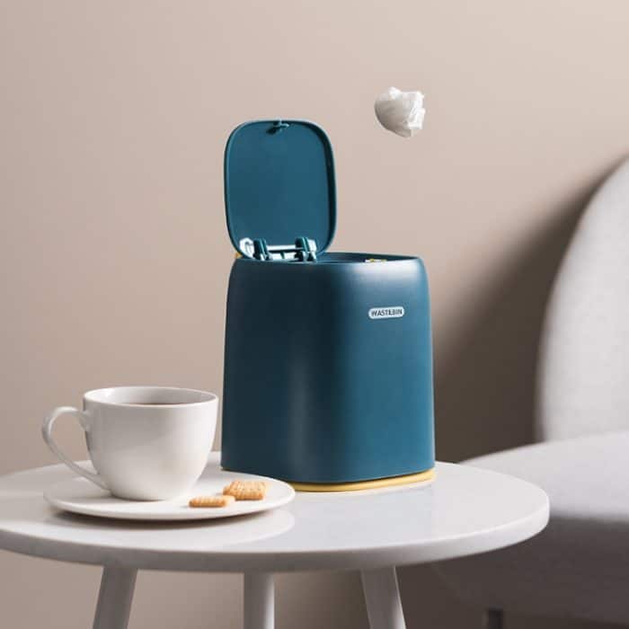 Desktop-Mülleimer, Büro, Kleid, Make-up, Tisch, Wohnzimmer, Zuhause, Mini-Aufbewahrungsbox, Deep Blue, Light Blue, Light Pink – Bild 7