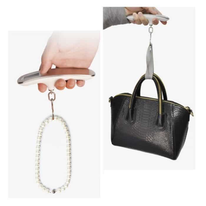 Tragbare elektronische Gepäckwaage aus Edelstahl, tragbare Expresswaage, Black, White – Bild 6