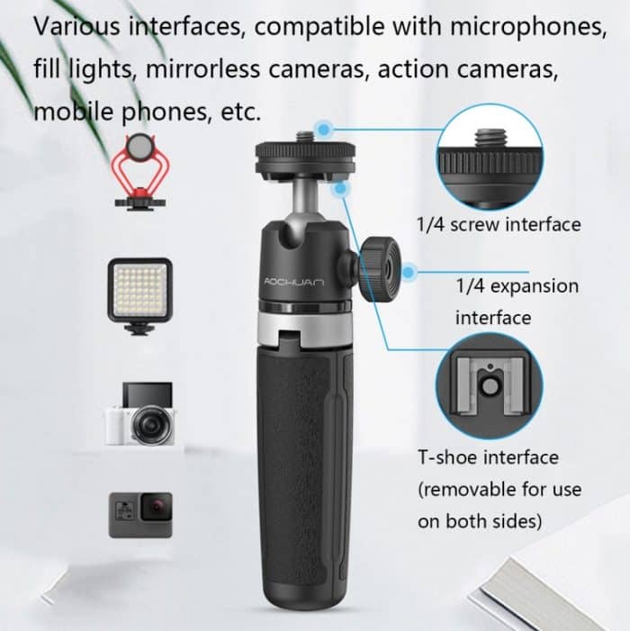 Aochuan MT-08 Telescopic Folding Mini Selfie Stativ – Bild 4