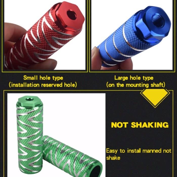 FMFXTR Fahrrad-Rücksitz-Fußpedal, universeller hinterer hinterer Pfosten, Red Large Hole Long, Red Small Hole Short, Blue Large Hole Long, Blue Small Hole Short, Green Small Hole Short, Black Large Hole Long, Black Small Hole Short – Bild 4