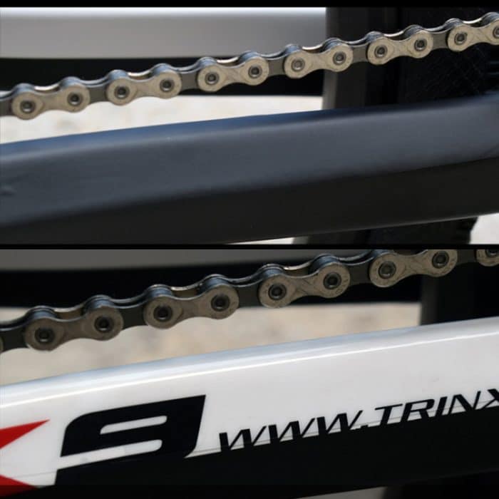 6 Stück FMFXTR Fahrradschutz-Kettenaufkleber, Vorderradgabel-Schutzfolie, Carbon Fiber, Matt Color, Transparent – Bild 5