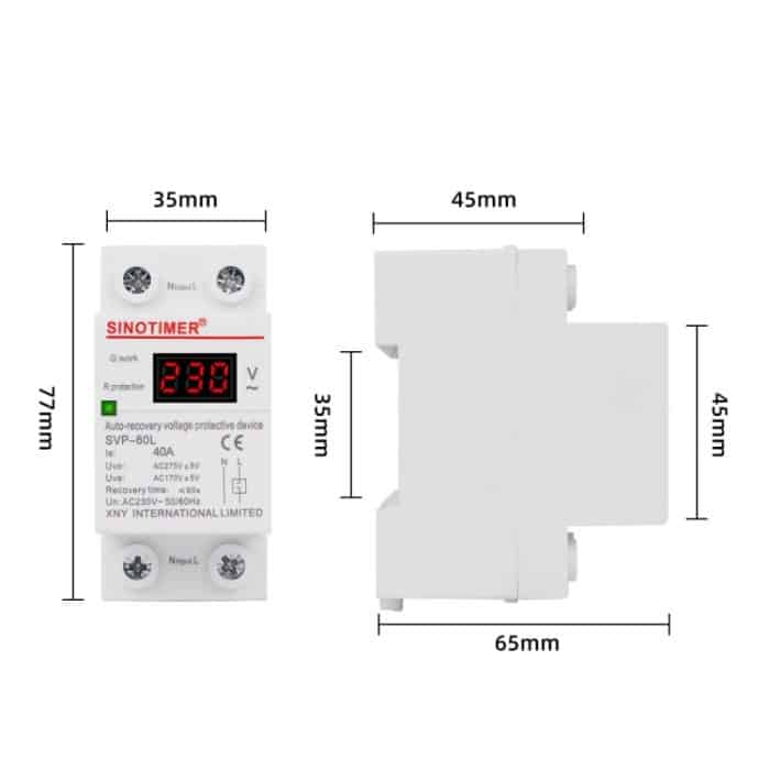 SINOTIMER 220 V LED-Digitalanzeige, Verzögerung, automatischer Reset, Unterspannungsschutz, SVP-60L – Bild 2