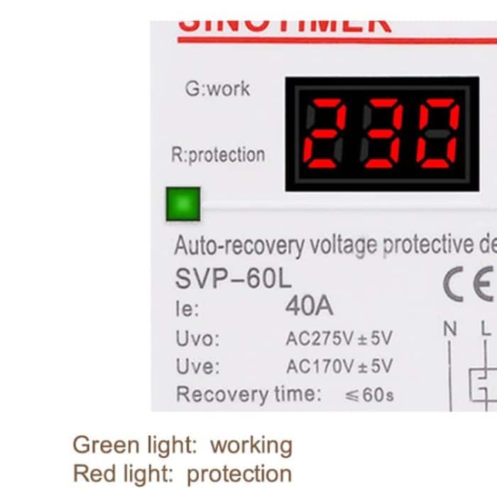 SINOTIMER 220 V LED-Digitalanzeige, Verzögerung, automatischer Reset, Unterspannungsschutz, SVP-60L – Bild 5