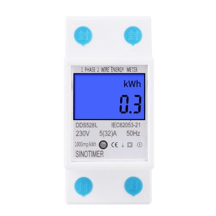 DDS528L Hintergrundbeleuchtung Display Home Einphasiger Schienenenergiezähler 5-32A, 230V 50Hz Backlight Display, 110V 60Hz Backlight Display