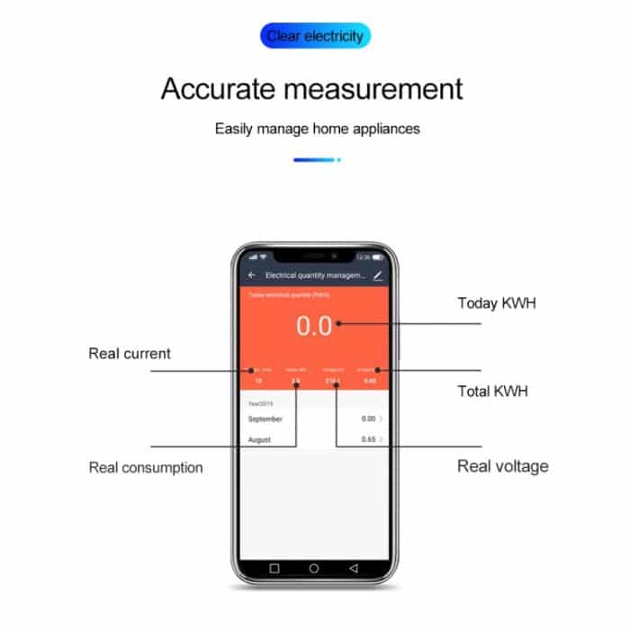 SINOTIMER TM608 Smart WiFi Einphasis Power Mobile App Home Rail Messgerät 16A 100-240V – Bild 4