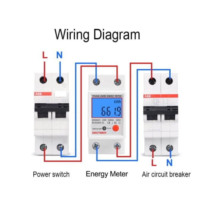 SINOTIMER DDS6619-012 Hintergrundbeleuchtung Display Haushalt Einphasen-Schienenenergiezähler 5-80A, DDS6619-012 – Bild 7