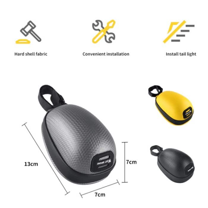 WEST BIKING Fahrrad Mini Hardshell Hecktasche Satteltasche, Yellow, Black, Grey – Bild 3