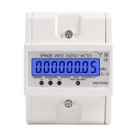 SINOTIMER Dreiphasiger Stromzähler mit Hintergrundbeleuchtung, Schienentyp, 5–100 A, 400 V, DDS024, DDS024T