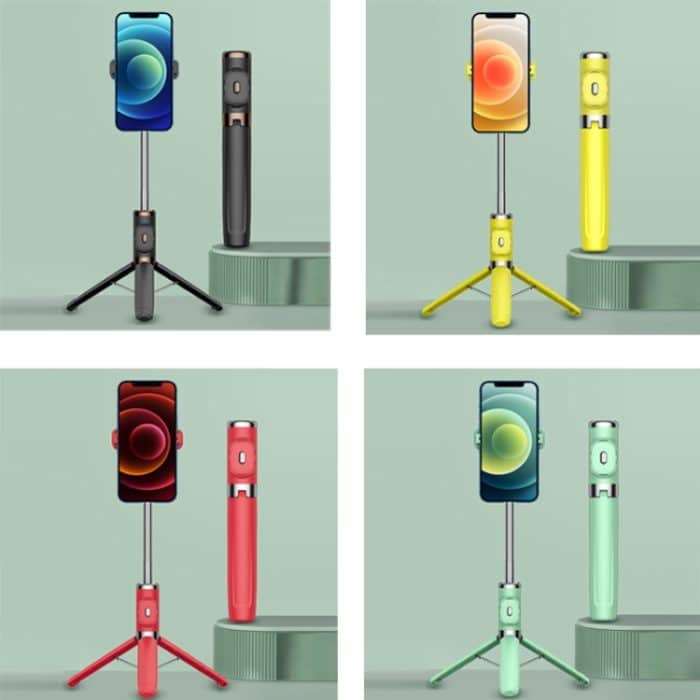 Integrierte Verstärkung Keel Live Desktop Bluetooth Mobile Selfie Stick, Black, Youth Green, China Red, Lemon Yellow – Bild 2