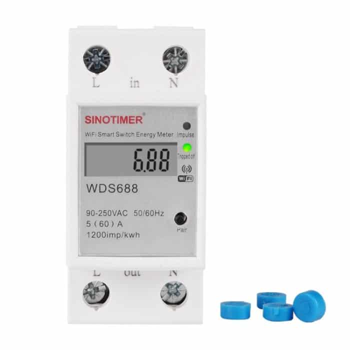 SINOTIMER WDS688 Smart WiFi Einphasis Power Mobile App Home Rail Messgerät 5-60A 230 V – Bild 2