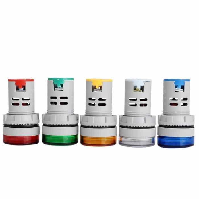 2 Stück Gleichspannungssignalanzeige 22 mm rund 6–100 V Universal-Voltmeter, 6-100V Red, 6-100V White, 6-100V Blue, 6-100V Green, 6-100V Yllow – Bild 2