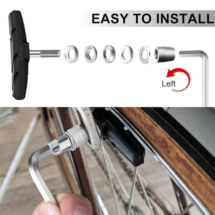 2 Paar Silent V-Brake Fahrradbremsschuhe, Black, Blue – Bild 5