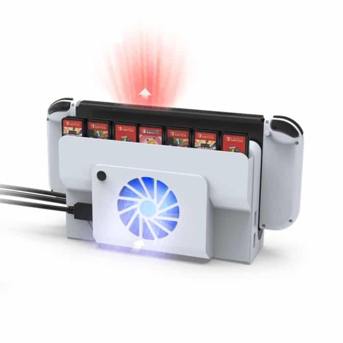 DOBE -Konsolen -Basis -Kühllüfter mit Speicherkartensteckplatz für Switch OLED – Bild 4