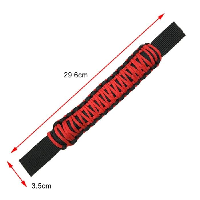 2 Stück Auto-Heckgriff SUV modifizierter Regenschirmseil geflochtener Griff, Rear Handle Black, Rear Handle Red Black – Bild 5