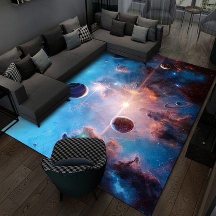 3D-visueller Cartoon-Cosmic-Planet-Wohnzimmerteppich, 40x60cm, 50x80cm