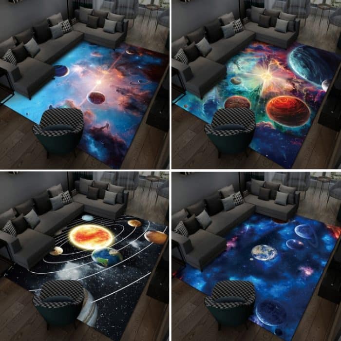 3D-visueller Cartoon-Cosmic-Planet-Wohnzimmerteppich, 40x60cm, 50x80cm – Bild 5
