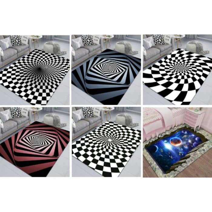 3D-Stereo-Wohnzimmerteppich, rechteckig, visuell, geometrisch, 80x160cm, 120x160cm, 140x200cm – Bild 2