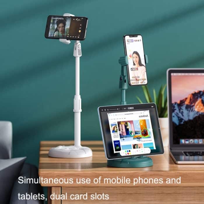 2 Stück Handy-Live-Halterung, Computer-Desktop, Online-Klasse, Teleskop-Overhead-Rahmen, Mysterious Black, Cherry Blossom Pink, Snow White, Dark Green – Bild 6