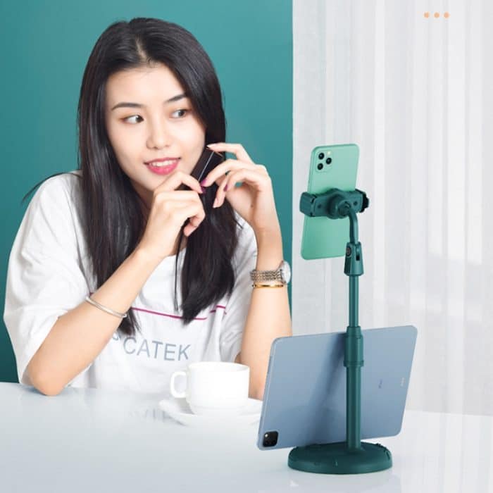 2 Stück Handy-Live-Halterung, Computer-Desktop, Online-Klasse, Teleskop-Overhead-Rahmen, Mysterious Black, Cherry Blossom Pink, Snow White, Dark Green – Bild 7