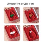 Imakara Mini quadratische tragbare versiegelte Medikamentenschneider-Spenderbox, Red, Green, Blue, White – Bild 6