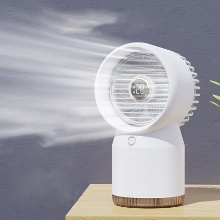 Sprühbefeuchteter LED-Digitalanzeige-Büro-Heimventilator, Stil:, 3600mAh Rechargeable, USB Direct Plug
