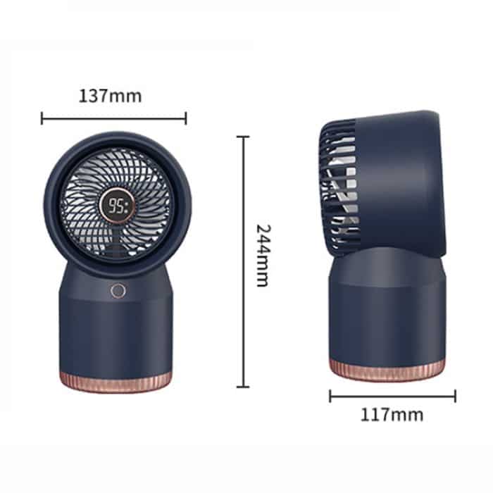 Sprühbefeuchteter LED-Digitalanzeige-Büro-Heimventilator, Stil:, 3600mAh Rechargeable, USB Direct Plug – Bild 2