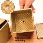 Quadratische Toastbox, Antihaft-Wasserwürfel-Toastform, Stil:, 8832 8x7.5x6.5cm Ripple Gold, 8759 11.8x11x10.3cm No Ripple Gold, 8772 8x7.5x6.5cm No Ripple Gold, 8765 11.8x11x10.3cm Ripple Gold – Bild 4