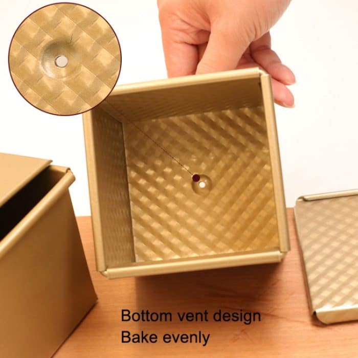 Quadratische Toastbox, Antihaft-Wasserwürfel-Toastform, Stil:, 8832 8x7.5x6.5cm Ripple Gold, 8759 11.8x11x10.3cm No Ripple Gold, 8772 8x7.5x6.5cm No Ripple Gold, 8765 11.8x11x10.3cm Ripple Gold – Bild 4